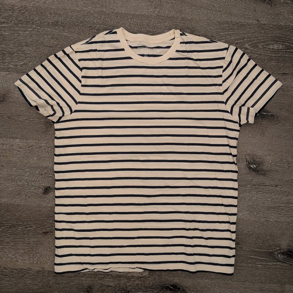J Crew Striped T Shirt Slim Size L